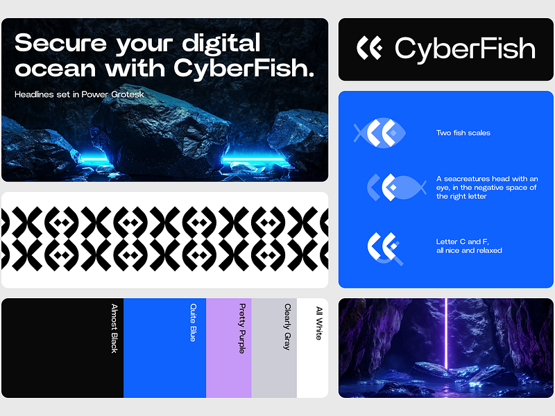 CyberFish brand design branding design graphic design logo minimal typography visual identity