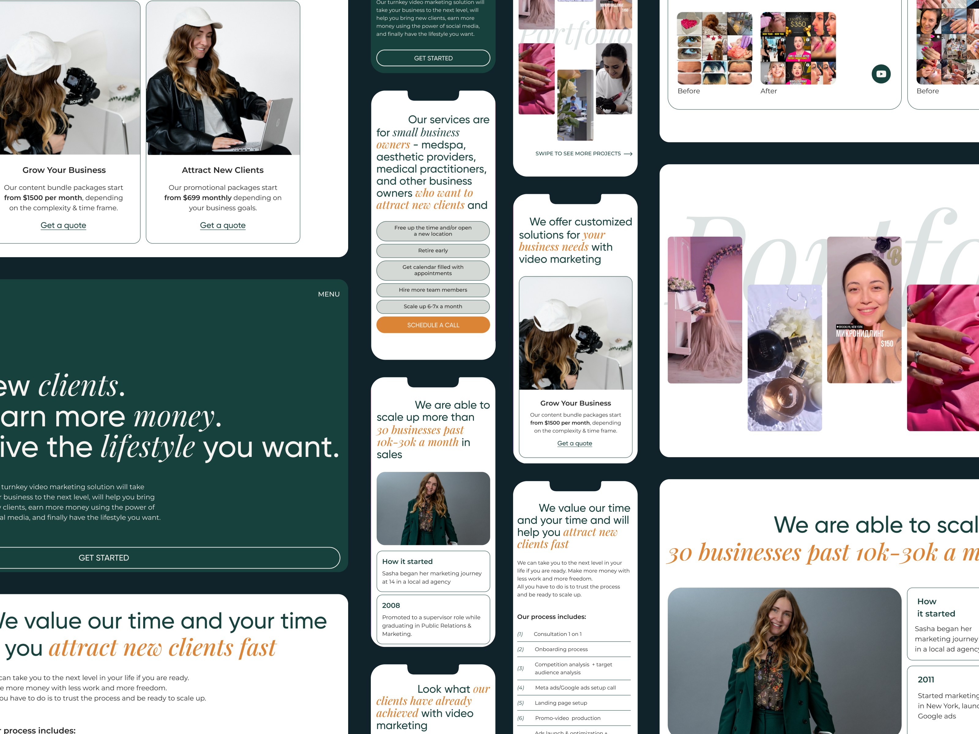Marketing Agency website branding design landing marketing minimal product product design project case typography ui ux web web design website