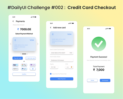 #DailyUI Challenge #002 Credit Card Checkout Layouts. app branding design graphic design illustration logo typography ui ux vector