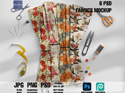 Closeup Sewing Fabric Mockup | fabric mockup denim mockup