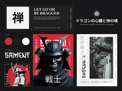 Exploring the Harmony of Shogun and Zen japan japaneese manga moodboard samurai shogun ui ux warrior zen