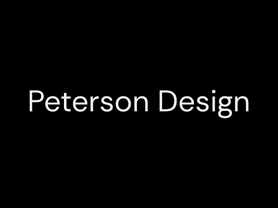 Peterson Design brand branding clean corporate identity design graphic design logo logotype minimal simple