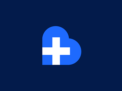 Healthcare blue branding cross healthcare heart logo mark medical medicine medtech