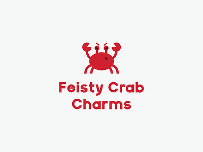 Feisty Crab Charms / Logo angry crab farm fish geometric japanese food jellyfish lobster logo logotype ocean octopus prawn red restaurant sea seafood shrimp squid tuna
