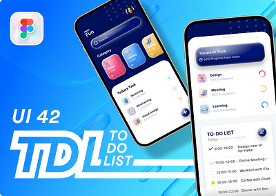 UI 42_To Do List 3d app blue dailyui figma list note to do list ui ui 42