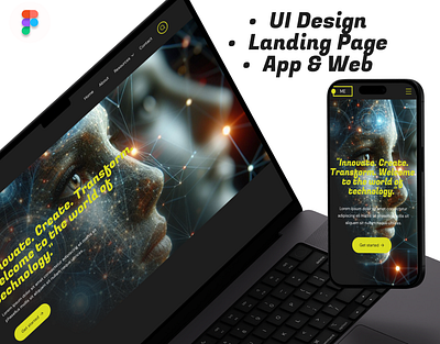 "technology"- Web/App Landing page application figma landing page template ui website