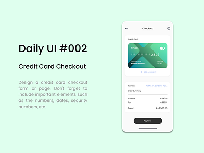 Daily UI Challenge #002 dailyui design figma ui uiux ux