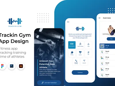 Trackin Gym App app app design app ui design gym illustration training ui ux