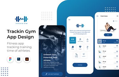 Trackin Gym App app app design app ui design gym illustration training ui ux