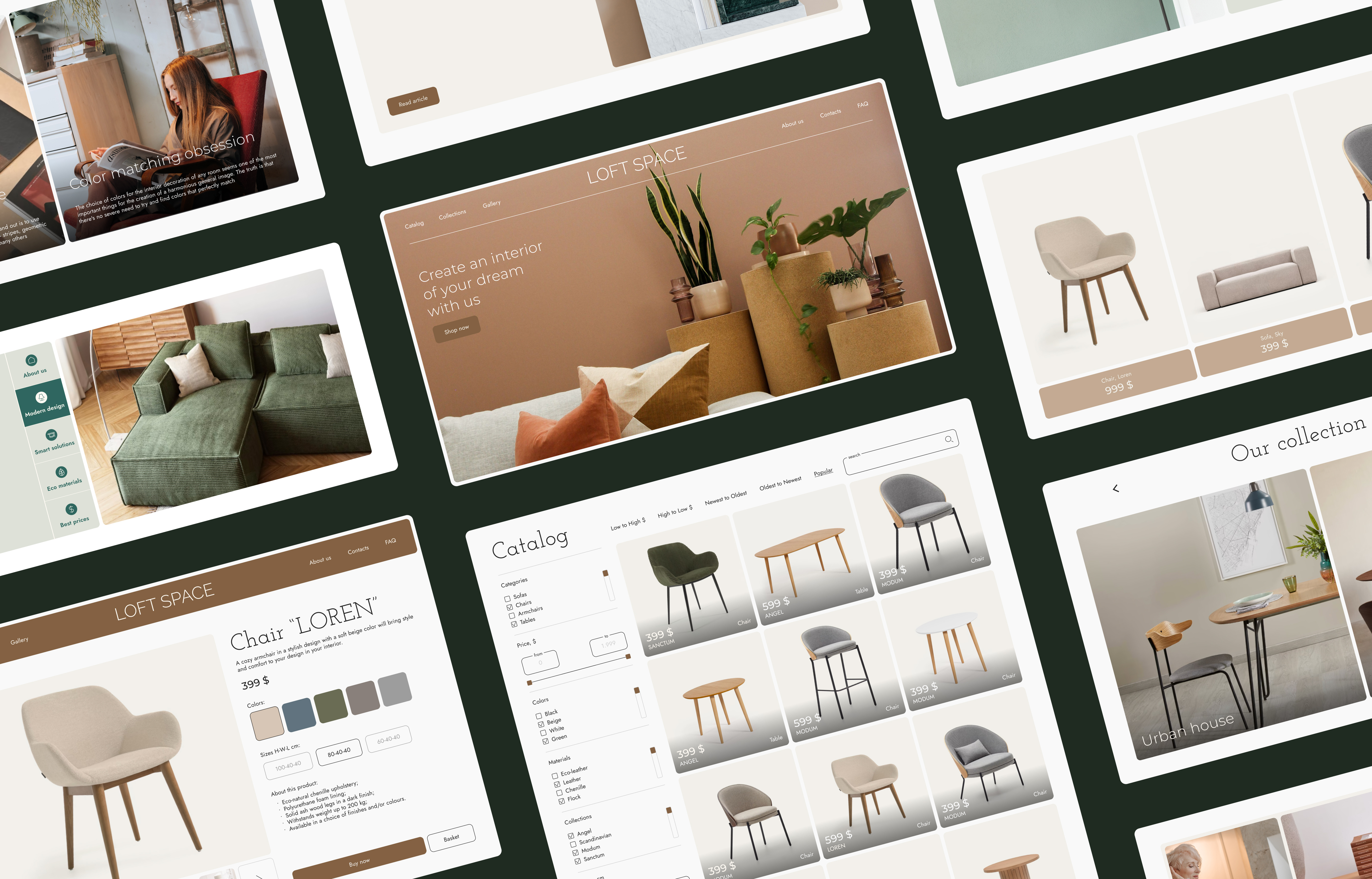 Furniture website - LOFT SPACE branding furniture ui ux web webdesign website