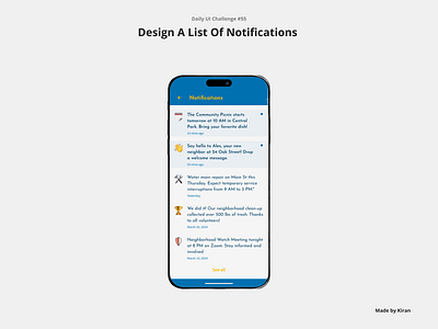 Daily UI Challenge #55 android branding clean ui design emoji icons list mobile design notification ui uichallenge unread notifications ux uxdesigner uxui