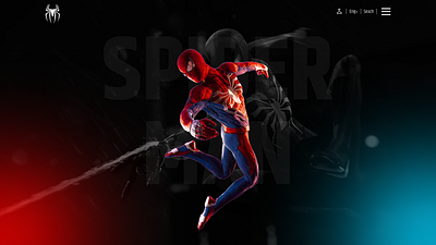 WEBSITE MENU DESIGN FOR SPIDER-MAN game ui ux веб дизайн меню мультфильм фигма фильм фотошоп человек паук