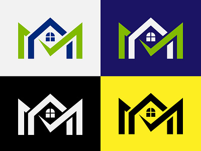 M real estate logo 3d branding check mark logo construction logo graphic design home logo house logo logo m letter logo minimal logo minimalist logo modern logo real estate logo