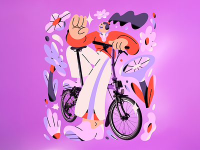 New Work for Brompton Bikes branding character color colors design graphic design illustration texture
