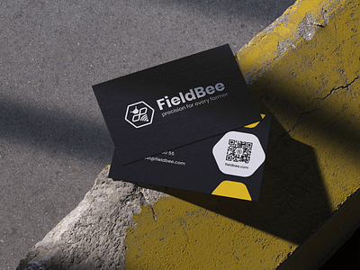 Business cards FieldBee brand identity business cards graphic design print