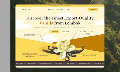 VANILOM - Web Design export hero section landing page orange ui uiux web design website yellow