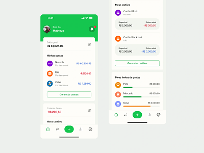 Organizze - Dashboard app design billing dashboard financial home interface minimal modern product ui