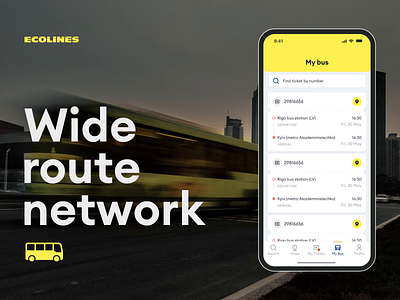 My Bus Screens | Ecolines Mobile App animation booking bus coach operator ecolines journey logistics mobile app passengers tickets transport travel uiux