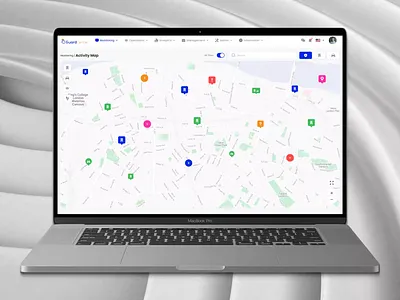 Guard Center map animation app branding clean design flat graphic design green guard icon illustration interface logo minimal motion motion graphics ui vector web