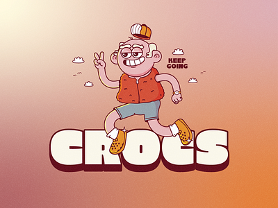 Crocs animation branding cartoon character crocs design flat graphic design illustration illustrator logo motion graphics ui vector