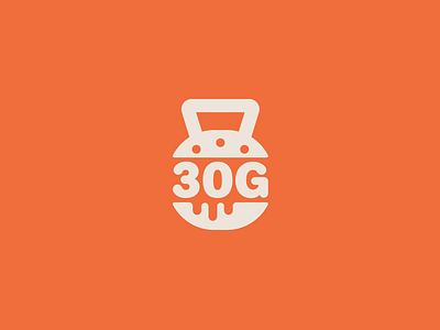 30G / Logo bar bun burger cheese delivery fast food fitness food corner gym healthy food kettlebell logo logotype meal pizza ready meal restaurant spoon sport weight