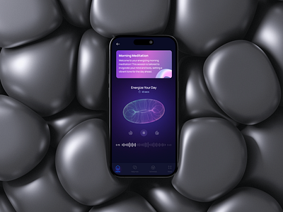 Energize Your Day - Audio Meditation Guide audio playing app design freelancer mental health app ui ui design ui ux designer ux