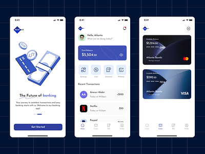 BlueRay Banking Mobile App app bank banking designer figma mobile design product design ui ui design ux ux design