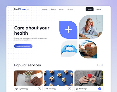 Medical clinic website - MedFlower branding health herosection med medical ui ux web webdesign