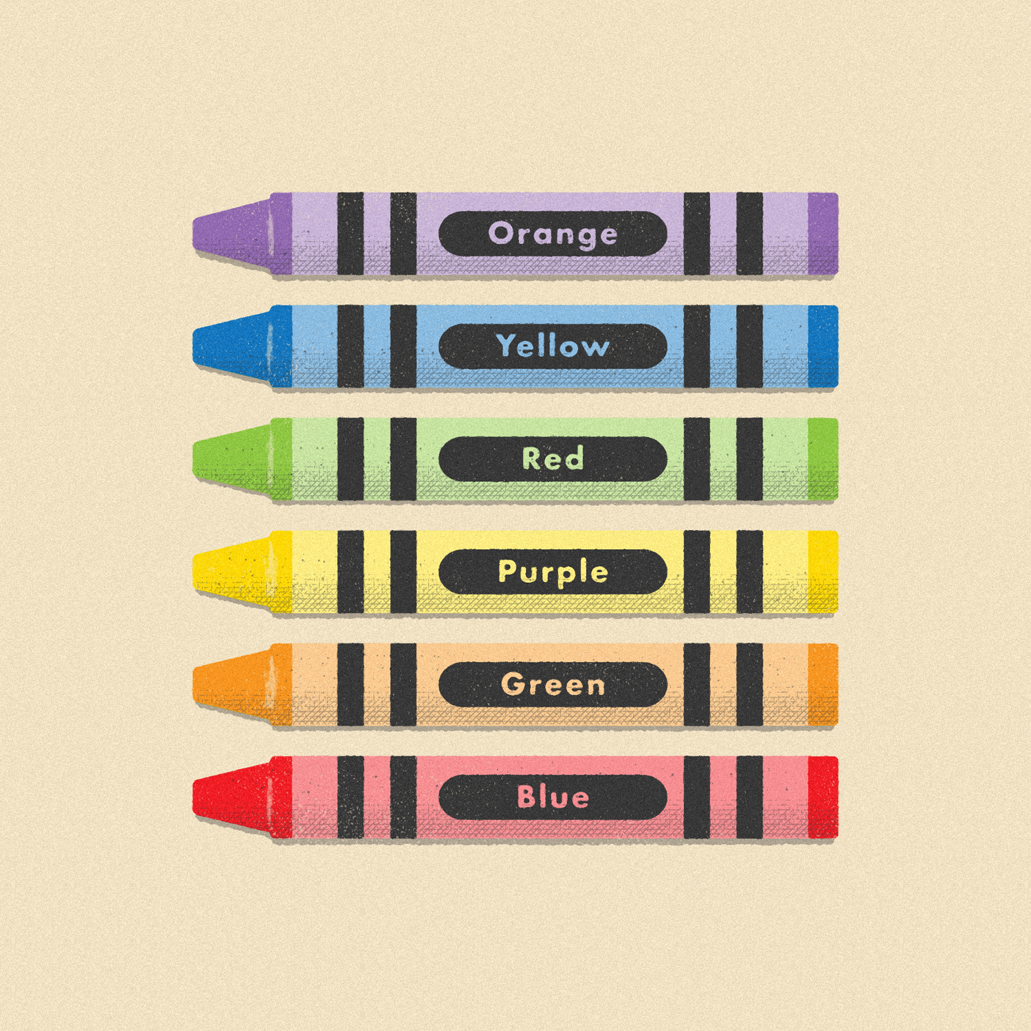 Stroop Effect Crayons art class art supplies artists cognition cognitive development color theory colors crayola crayons drawing education experiments nostalgia perception psychological test psychology rainbow retro school sketching