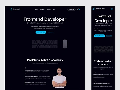 Developer Portfolio Website clean design developer graphic design landing page modern portfolio responsive software ui design user experience user interface ux design web web design web designer webpage website website design website designer