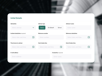 Train Management Intake Forms app design complex form form incident management incident reporting input field train management ui ux web web app