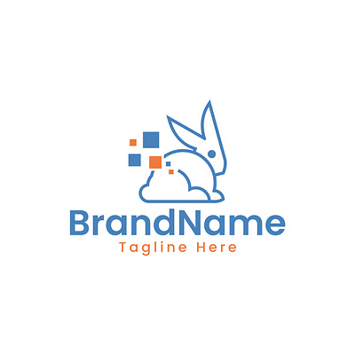 Logo Bunny Cloud Tech brand identity bunny cloud company design logo design logotype minimalist modern rabbit tech technology