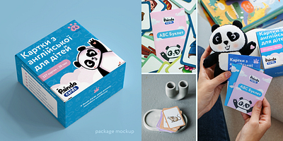 Panda cards packaging box brand branding cards english cards english school graphic design graphic designer learning english package packaging panda