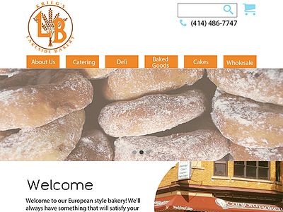 Krieg's Lakeside Bakery Spec Site ui web design