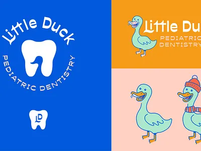 Little Duck Pediatric Dentistry branding children dentistry duck duckling graphic design iconography medical toothpaste