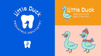 Little Duck Pediatric Dentistry branding children dentistry duck duckling graphic design iconography medical toothpaste