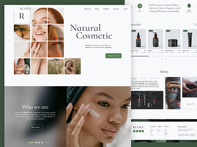 Cosmetics website - REVIVE beauty branding cosmetic eco nature ui ux webdesign website