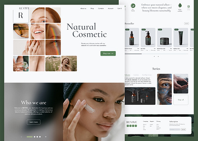 Cosmetics website - REVIVE beauty branding cosmetic eco nature ui ux webdesign website