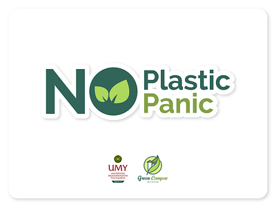 No Plastic Campaign Logo Design ecology environment green green campus logo logo design nature no plastic no plastic bag no plastic bottle no straw plastic reduction sticker sustainability