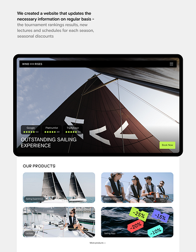 Wind Rises | UX/UI Webflow competition racing sailboat ui ux webdesign webflow wind rises yacht