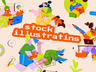 WebFolks Stock Illustrations vol.1 adobe illustrator adobe photoshop art artwork character colorful illustrations colorful images design digital professions illustration life stock illustrations