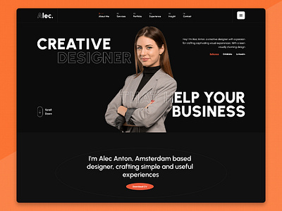Alec - Personal Portfolio PSD Template. agency creative cv design digital morden personal portfolio resume team