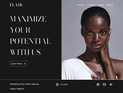 Model agency website ui