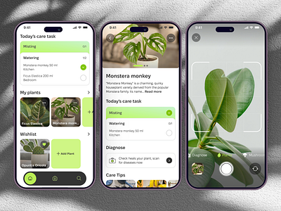 Plants Care app app care app design ios app mobile app ui ux