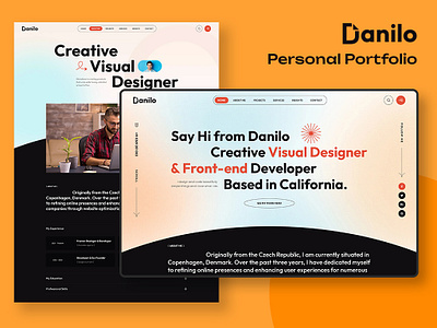Danilo - Personal Portfolio/CV PSD Template. agency creative cv design digital personal portfolio psd resume ui