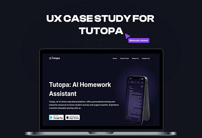 UX UI Case Study For Tutopa - AI Homework Assistant appui productdesign responsivewebsite ui userinterface uxcasestudy uxui websiteui