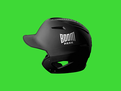 Boom Park Social Club baseball beer black boom branding burst glass green helmet icon logo park pattern radial texture
