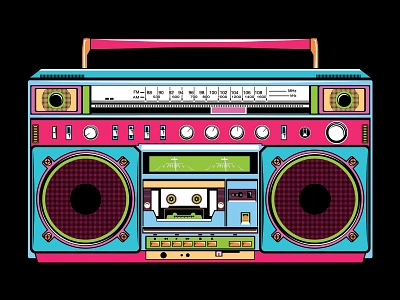 Boombox adobe illustrator boom box boombox vector brand brand design branding design ghetto blaster graphic design illustration logo music art music vector typography vector vector art vector illustration