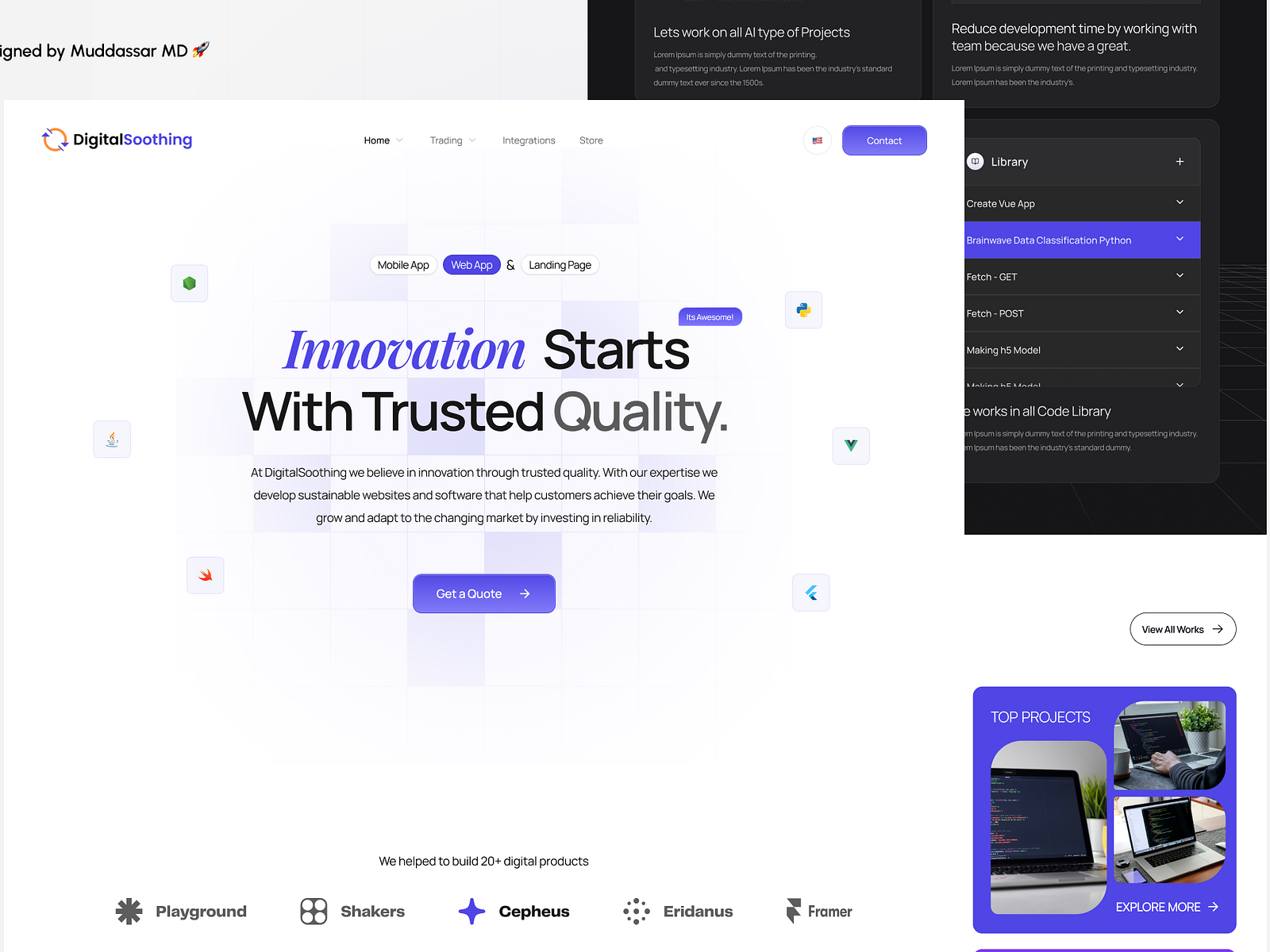 DigitalSoothing: Dynamic Contrast UI/UX by Muddassar-MD on Dribbble