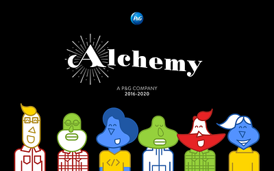 Alchemy (a P&G company) alchemist alchemy branding character design guilds identity system illustration logo logo design pg product team